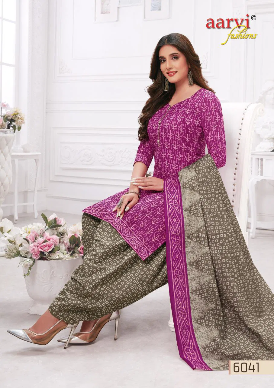 Aarvi Special Patiyala 17 Printed Cotton Casual Daily Wear Dress Material Collection